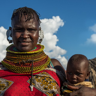 Lake Turkana - Turkana woman with baby
